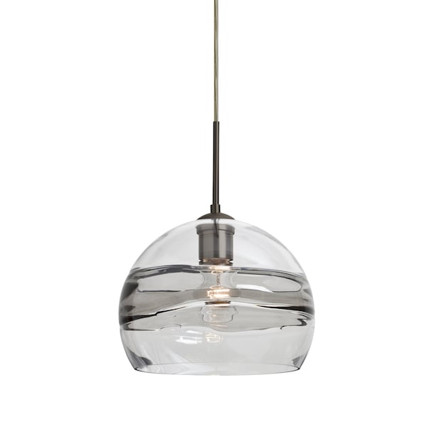 Besa Lighting Spirit 10 Cord Pendant, Clear/Smoke, Bronze, 1x60W Incandescent 1JT-SPIR10SC-BR - main